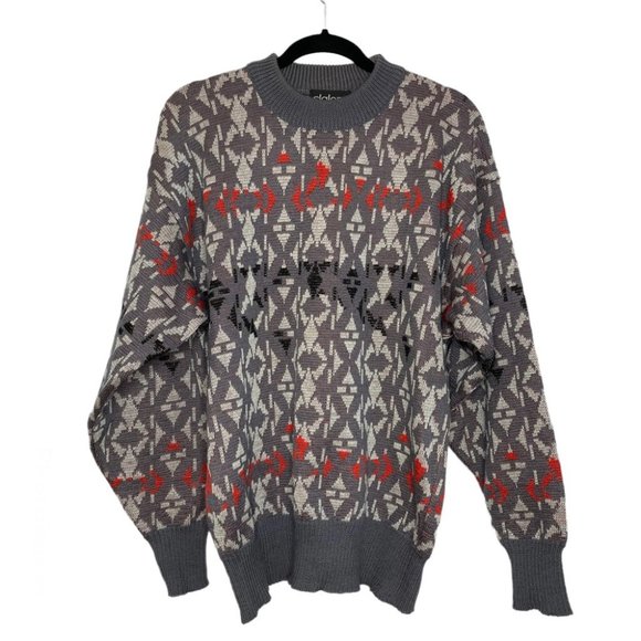 Slalom Wool Printed Long Sleeve Knit Sweater - Picture 1 of 7